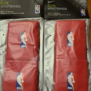 Nike 2 pair of Red Elite Wristbands NBA With Dri Fit Technology Wristbands A1